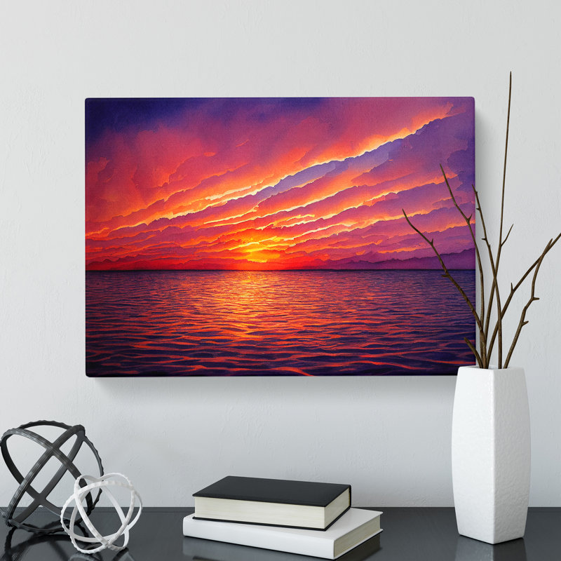 Admirable Sunset Seascape - Wrapped Canvas, 35cm H x 50cm W x 3cm D
