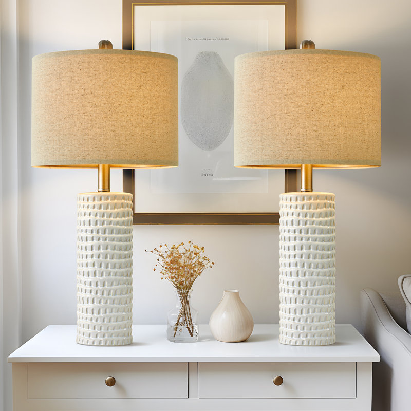 24"classic Modern Ceramic Lamp,suitable For Living Room,dining Room, Bedroom,hotel And Office