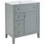 Meuble-lavabo en bois massif de couleur grise, lavabo en céramique, bac rabattable, tiroir simple, tablette réglable, capacité de 70 kg, glissières silencieuses avec rangement triple encastré, fermeture en douceur de 12 po, facile à assembler