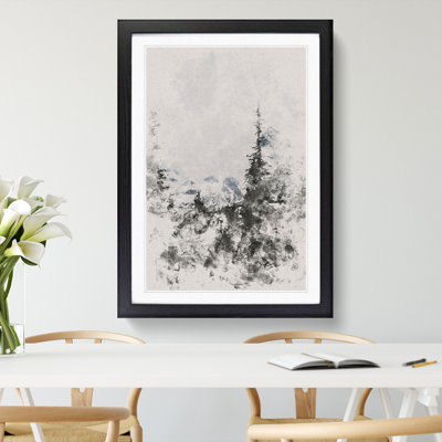 Forest and Mountain Landscape - Picture Frame Graphic Art