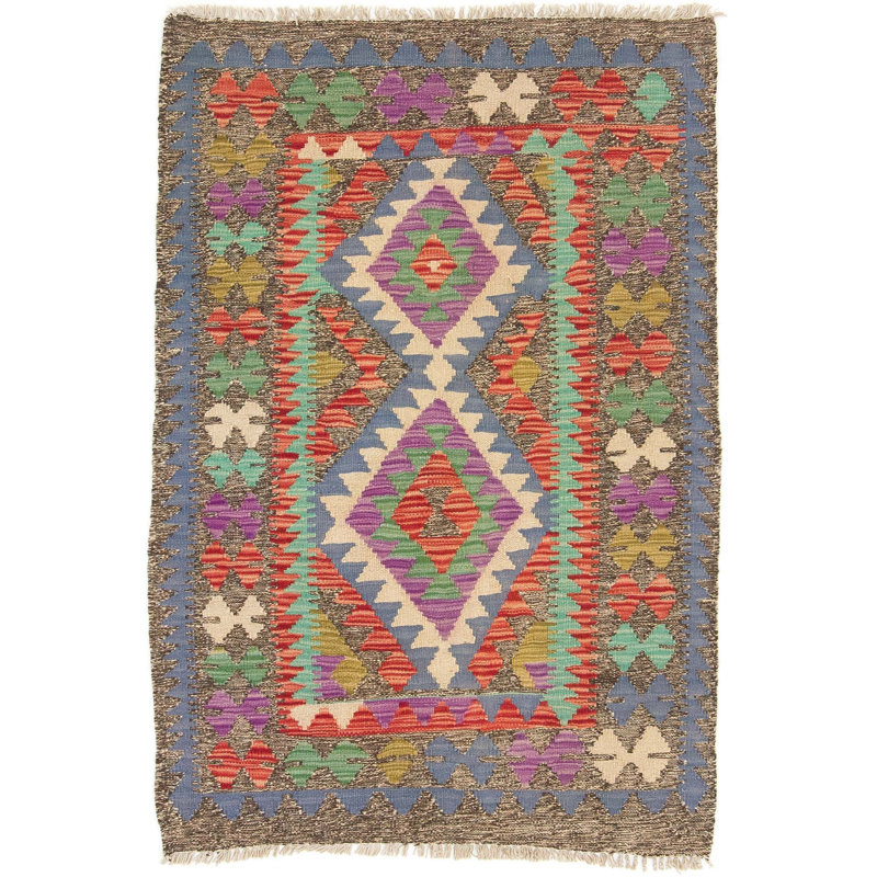 Rectangle 80 cm x 118 cm Geometric Hand Woven Kilim