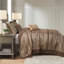 Ensemble de couvre-lit réversible 5 pièces en jacquard brun / doré-122118664-122118661