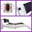 Structure de lit plateforme très grand avec haut-parleurs Bluetooth, éclairage ambiant à DEL et dossier de massage - revêtement en similicuir-709830484-709830441