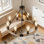 Luminaire lustre en roue de chariot de style campagnard, lustre rustique en bois et métal à 8 lumières avec chaîne réglable pour salle à manger, salon, vestibule ou vestibule
