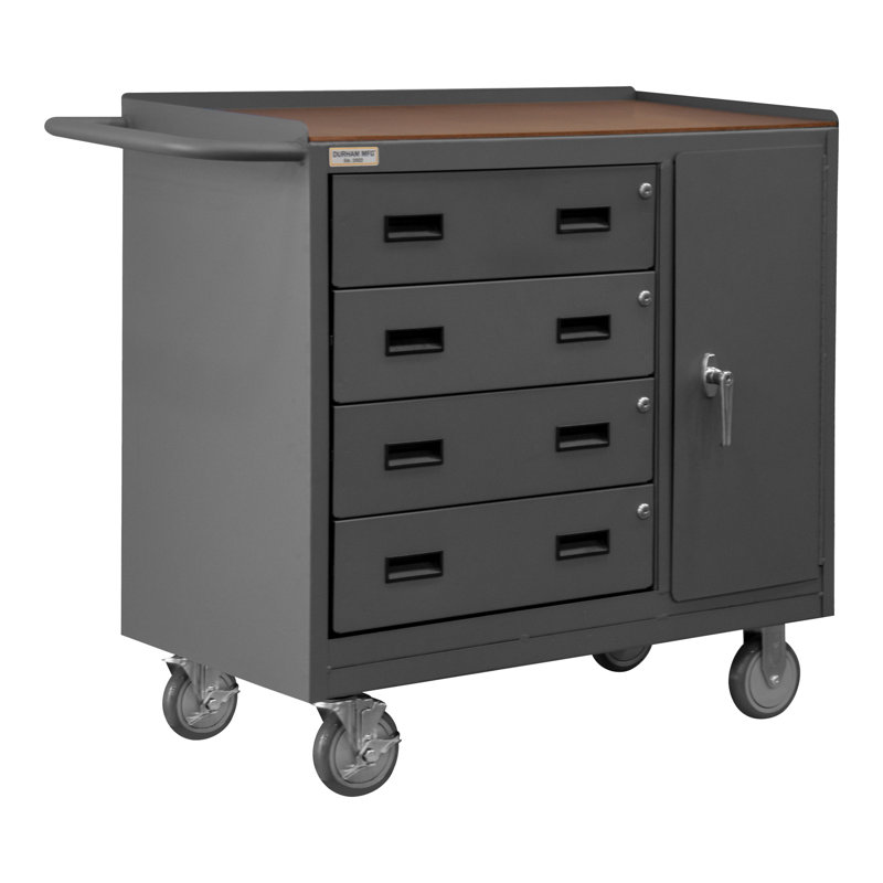 36'' W Manufactured Wood Top Workbench with Wheels