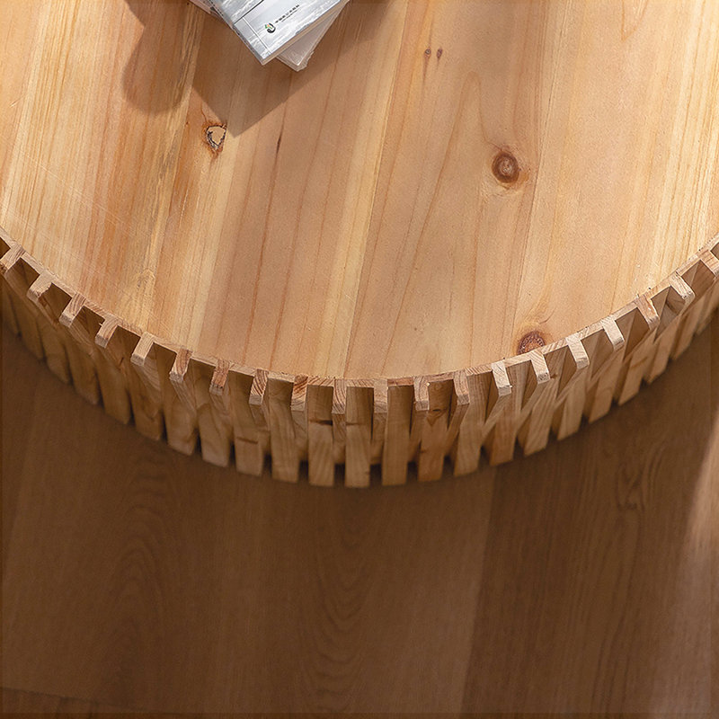 Ensemble de 2 tables basses cylindriques rétro avec motif en relief à texture verticale