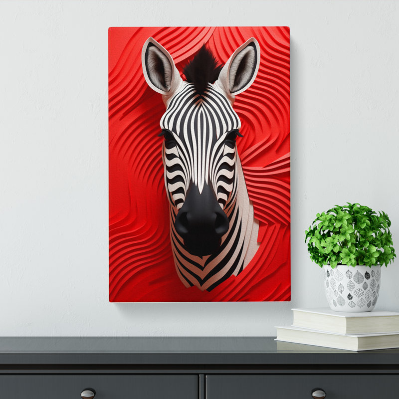 Zebra Geometric - Wrapped Canvas, 76cm H x 50cm W x 3cm D
