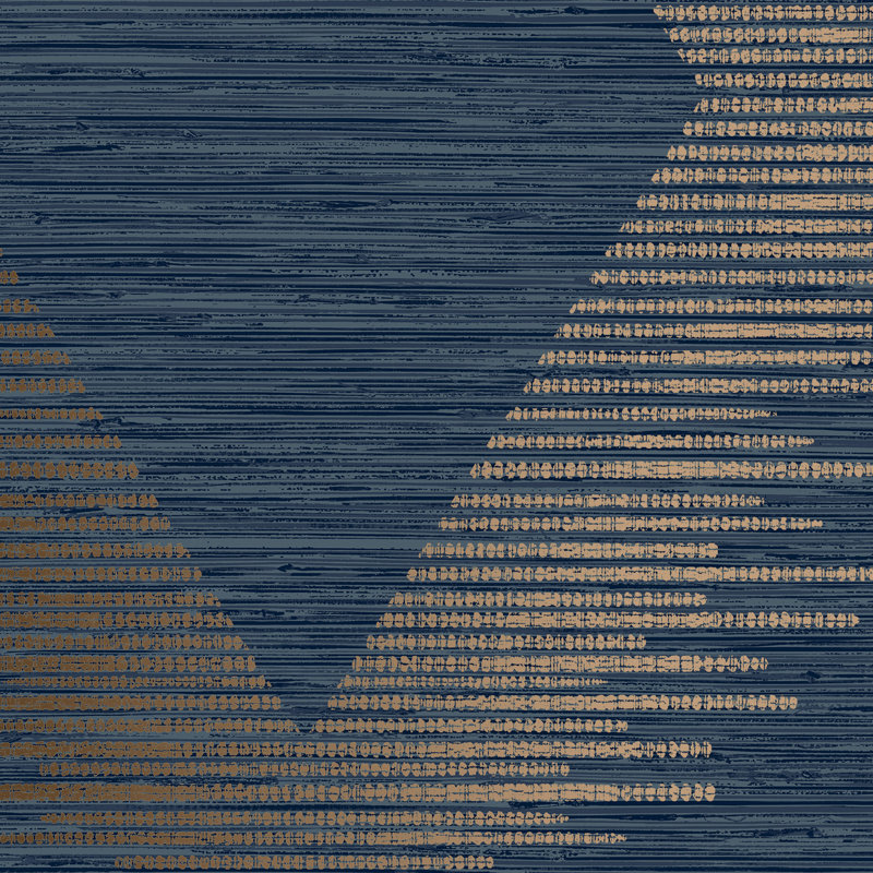 Rouleau de papier peint L 33 pi x l 21 po Zen Serenity Geo, Bleu marine / cuivre