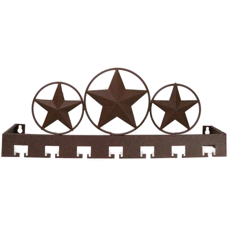 Plaque décorative rustique en métal à trois cercles étoilés