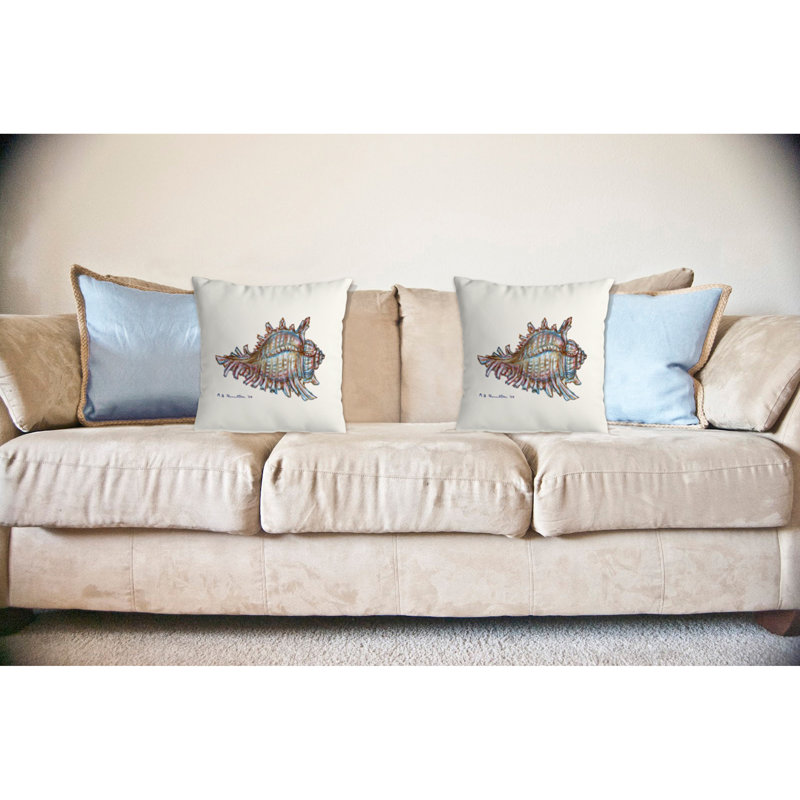 Housse et insert de coussin extérieur Conch, Blanc