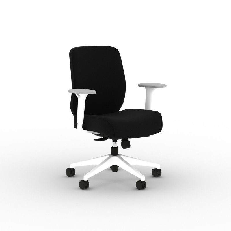 HON Altern Upholstered Low-Back Chair, White Frame, Black, Designer White, Black