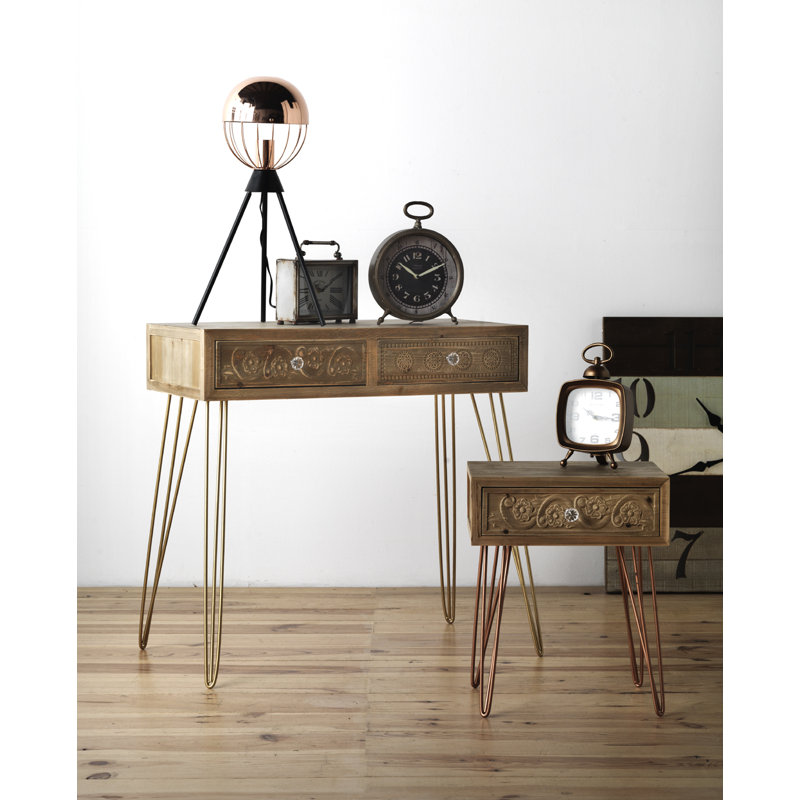 Asya 80cm Solid Wood Top Console Table