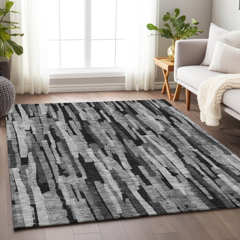 Tapis intérieur / extérieur gris Marrah , 10 pi x 14 pi