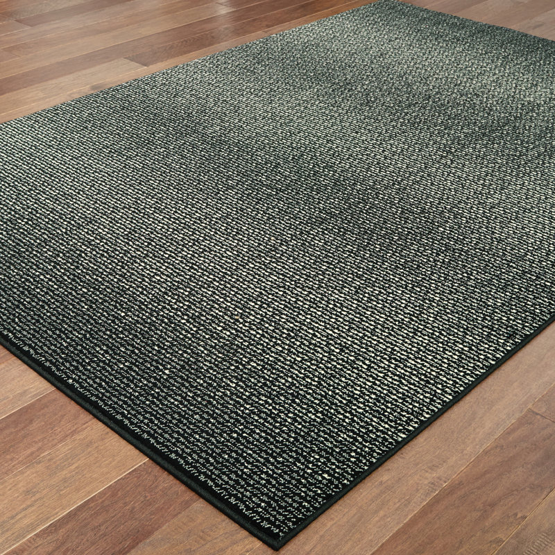 Tapis noir / blanc cassé Kassara, Rectangle 9 pi 10 po x 12 pi 10 po