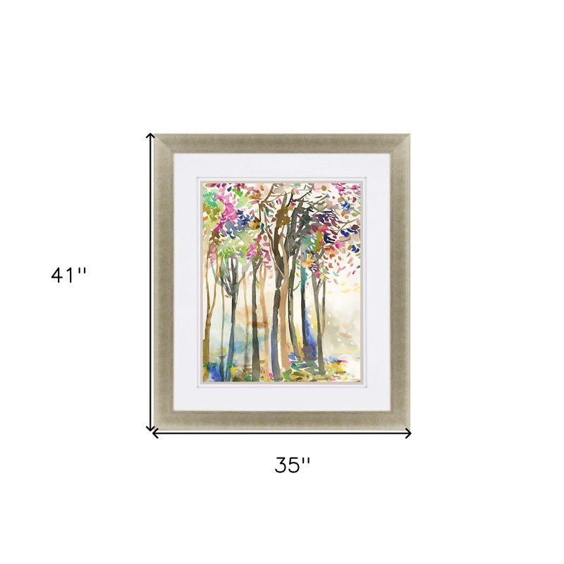 «Sunny Path II», reproduction d'art encadrée dorée
