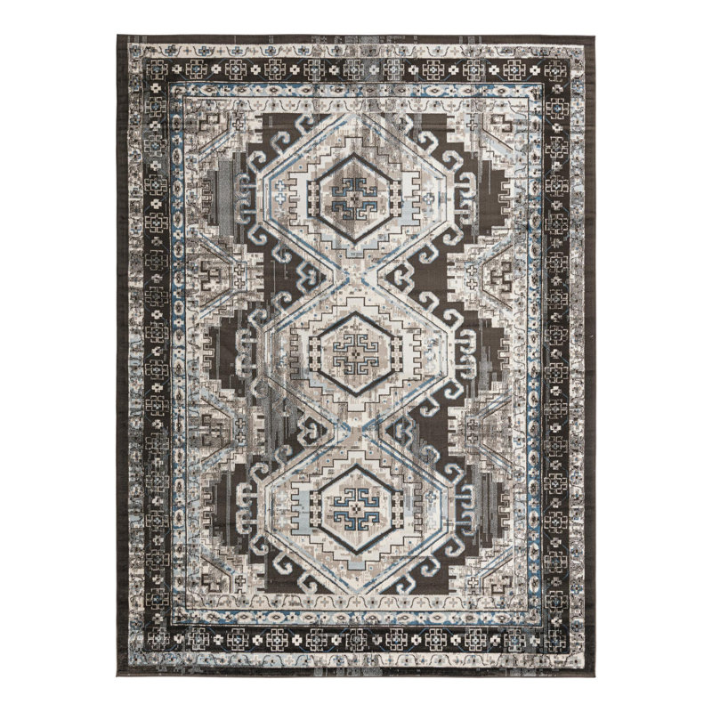Tapis oriental gris Shanil, Rectangle 9 pi x 12 pi