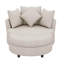 Fauteuil demi-tonneau pivotant à 360 degrés avec repose-pieds avec rangement et 4 coussins, fauteuil de loisirs moderne rembourré en chenille-116975695