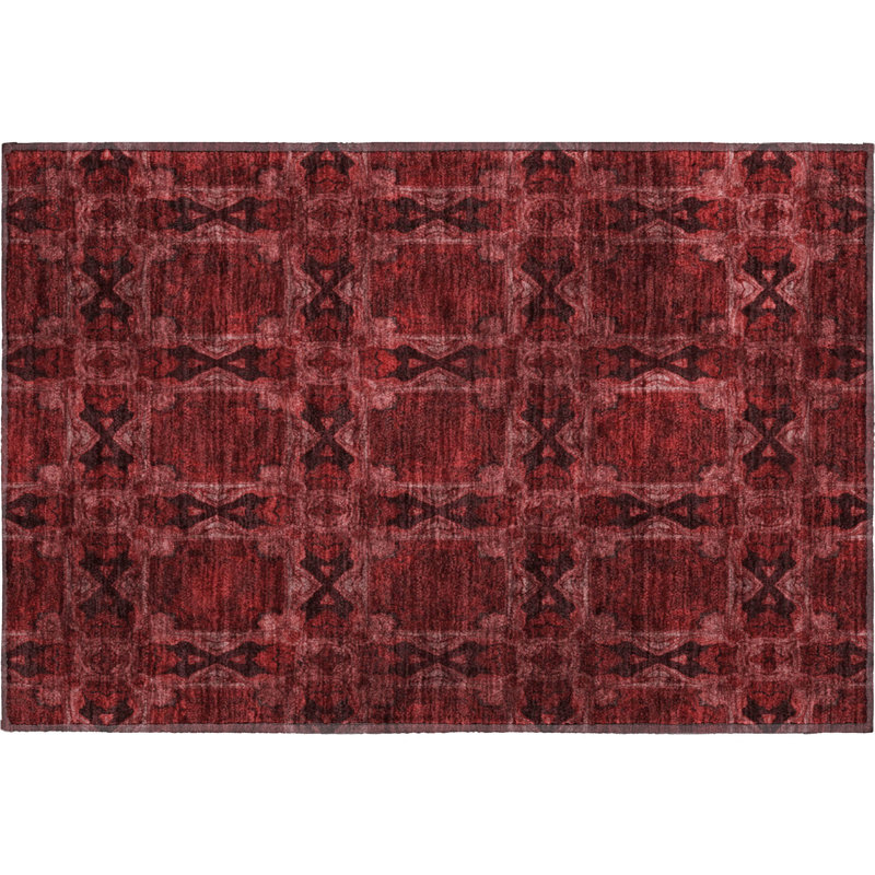 Cerrito AMF564 Premium Burgundy Area Rug, Rectangle 1 pi 8 po x 2 pi 6 po