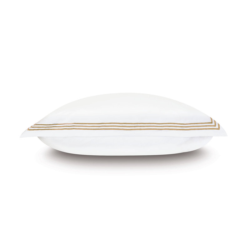 Tessa Cotton Sham Set, White/Antique, Standard, Multi-stripe