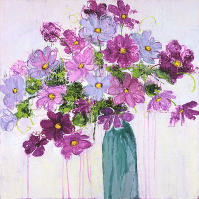 "Happy Blooms" by Julie Joy Print on Wrapped Canvas