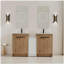 Armoire de salle de bain indépendante avec lavabo en céramique et armoire de rangement, porte à fermeture en douceur