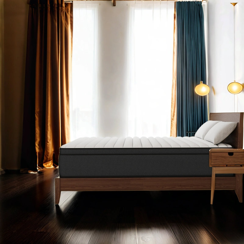 Matelas MRH de 12 po en mousse viscoélastique imprégnée de gel à mémoire de forme avec matelas à ressorts ensachés et ressorts ensachés certifiés CertiPUR-US