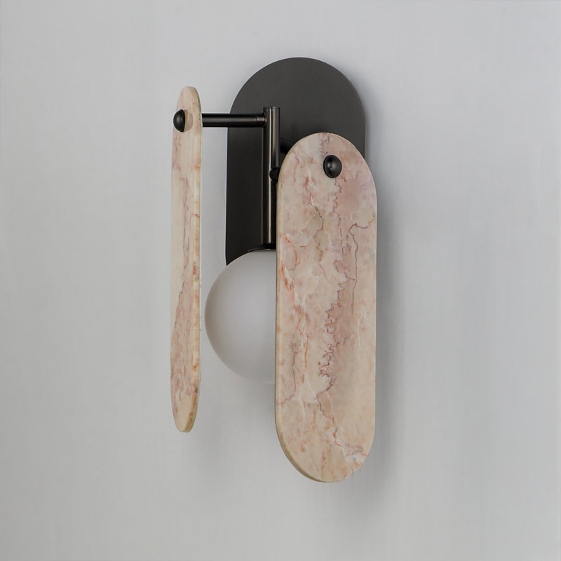 Megalith 1 - Light Armed Sconce, Gunmetal/Rose Jade