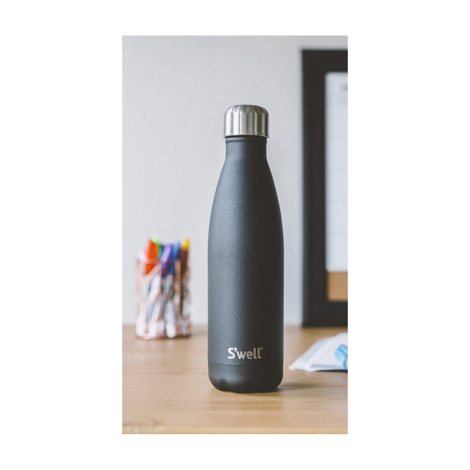 S'well Stainless Steel Triple-Layered Vacuum-Insulated Water Bottle, Azurite, 25.oz