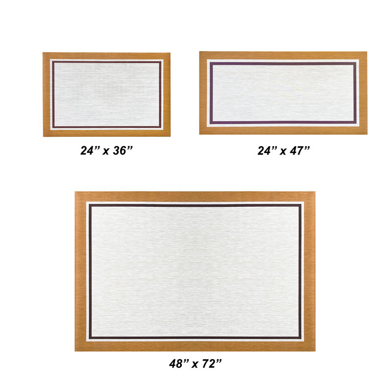 Casahola Virdiana Lancaster Woven Vinyl Home Kitchen Mat Waterproof Area Rug for Indoor/Outdoor, Rectangle 4' x 6'