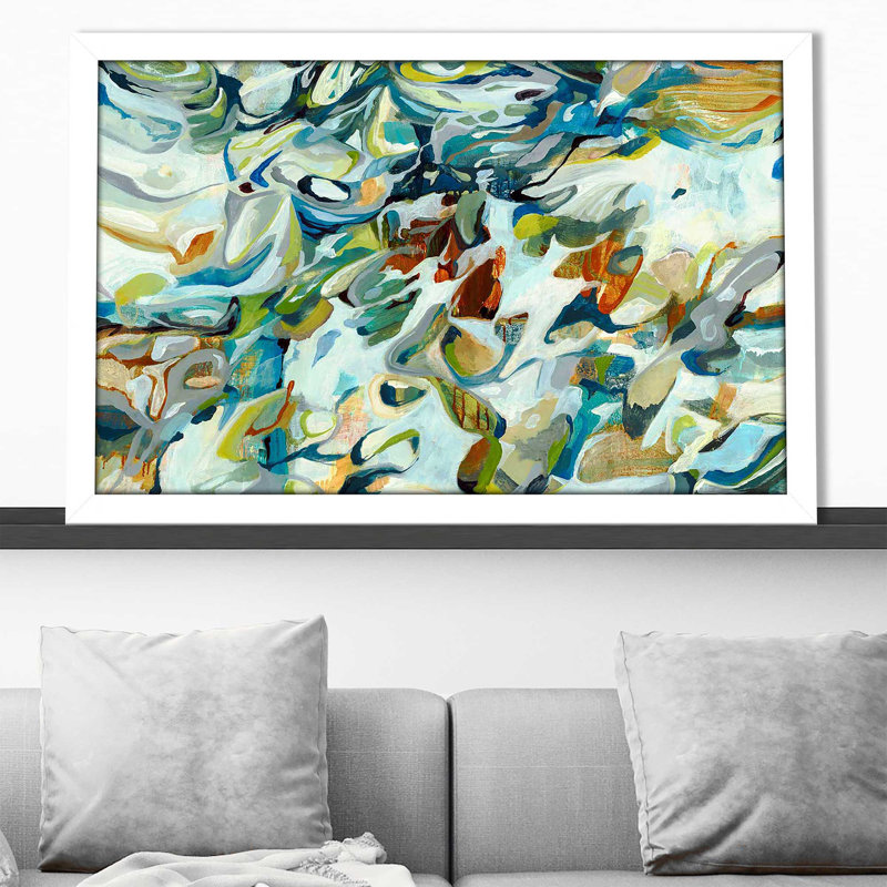 In the Flow III - peinture à cadre flottant, Cadre blanc, H 21,5 po x l 27,5 po x P 0,75 po