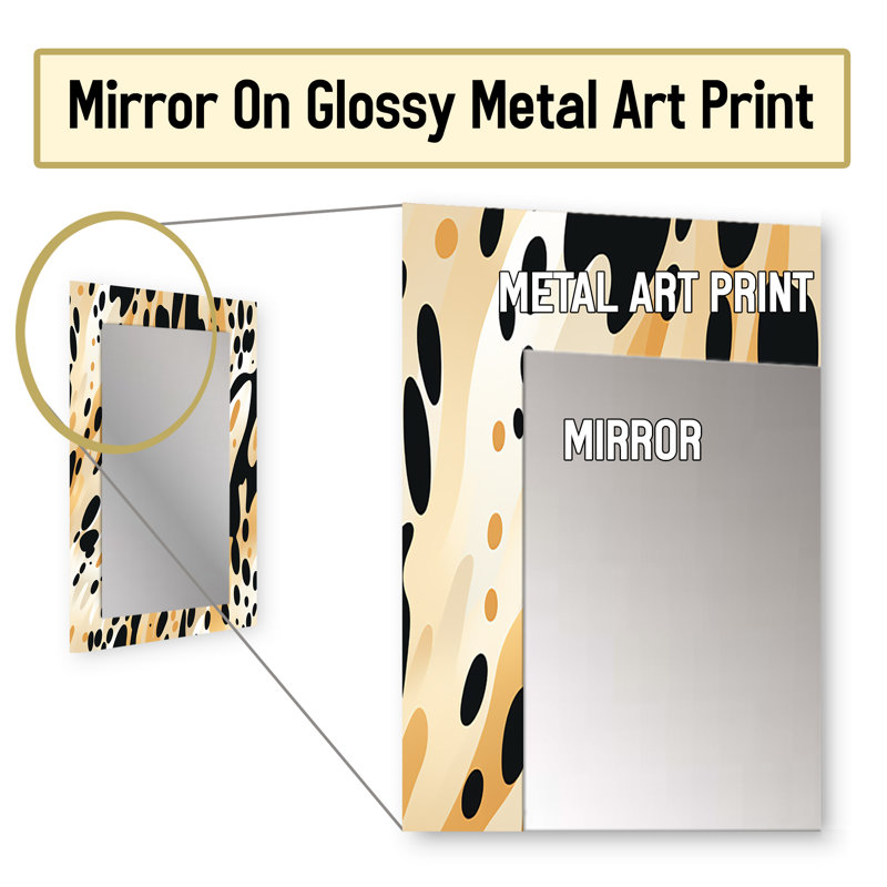 Deedre Feline Grace Cheetah Print - miroir mural décoratif imprimé animal, miroir imprimé animal, 32 po x 24 po