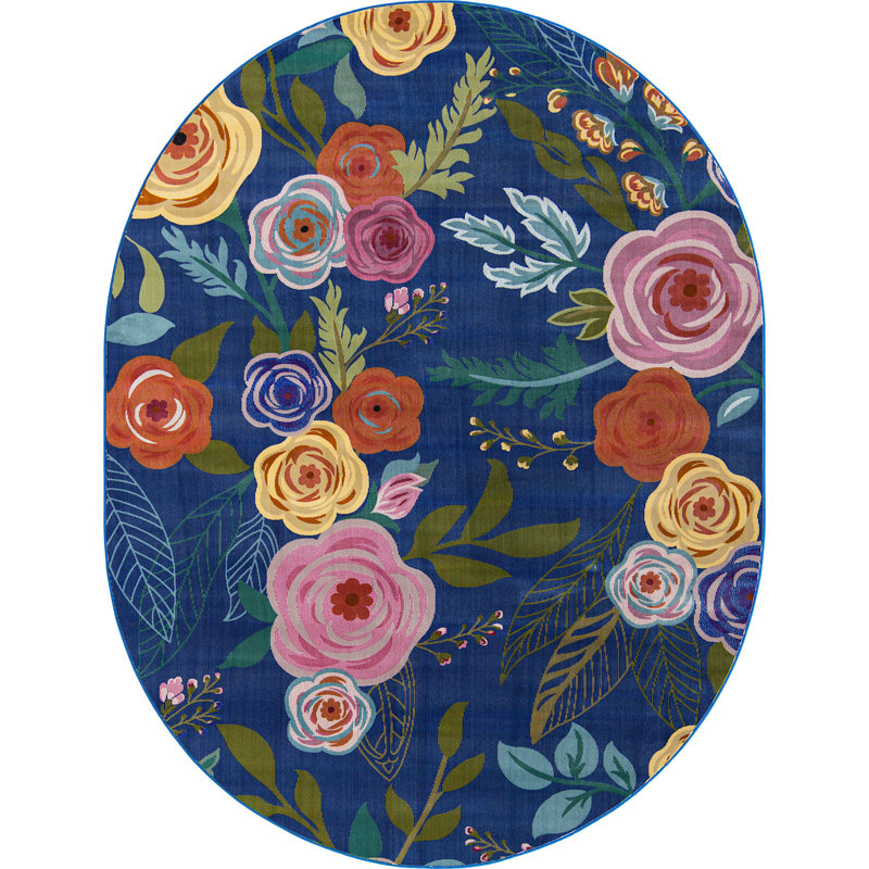 Floral Indoor Rug, Oval 7'10" x 10'