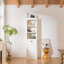Tablette de présentation de 75 po de hauteur avec armoire, armoire de style rétro pour les couloirs: salon, cuisine, maison, studio ou espace de travail - blanc