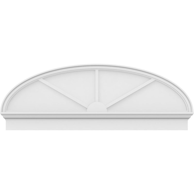 Fronton elliptique à 3 rayons de qualité architecturale en PVC, H 21 7/8 po x l 60 po x P 2 3/4 po