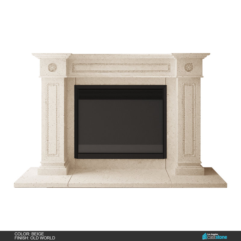 Berlin Concrete Fireplace Surround, Old World Beige