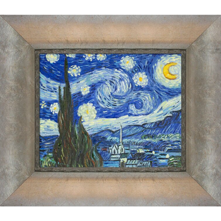 Starry Night Framed On Canvas by Vincent Van Gogh Painting