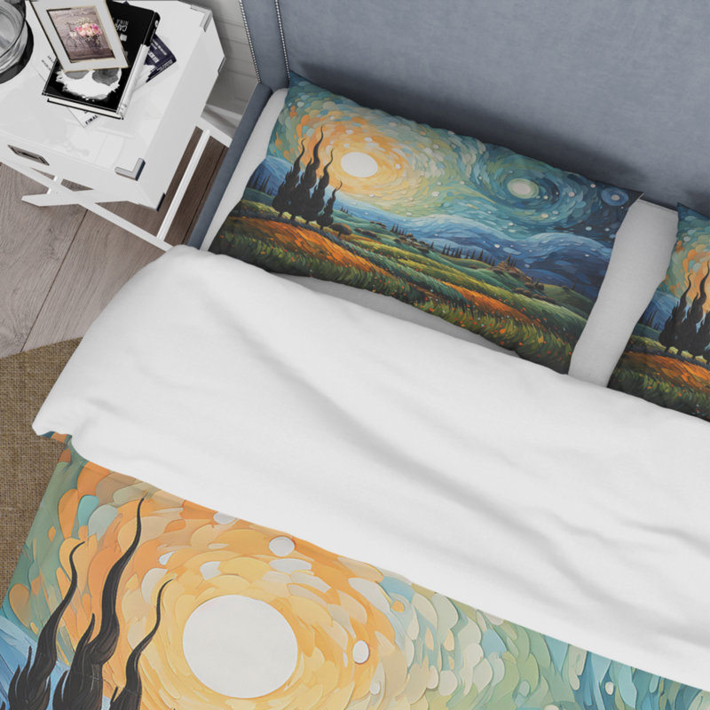 Ensemble de housse de couette en microfibre / polyester Vangogh The Swaying Cypress II Bedding