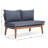 Mid-Century Outdoor Furniture With Gray Seat Cushion And Tapered Functional Wood