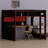 Modern Gaming Loft Bed with Integrated Desk, LED Lighting & Built-in Charging Station-949501077