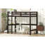 Lit mezzanine simple haut, lit mezzanine en bois d'hévéa avec barrière de sécurité-500378459