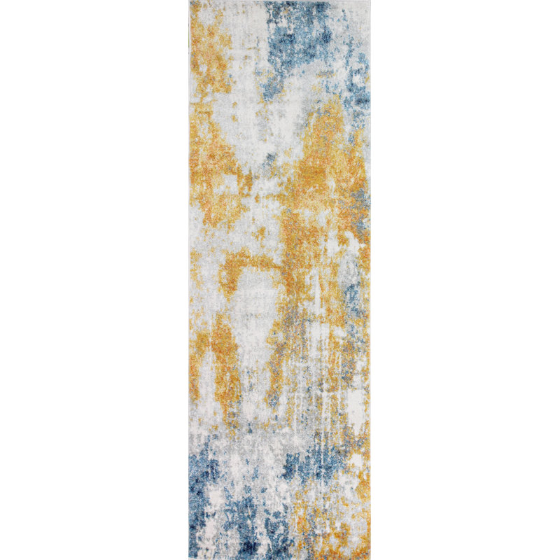 Lucio Collection Transitional Abstract Area Rug Multi, Runner 2'6" x 8'