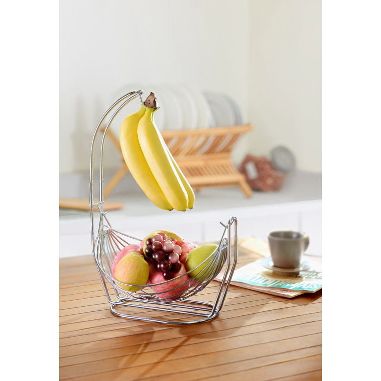 Quality Fruit Basket Bowl Banana Hanger Holder Chrome Rack Stand Food  Storage