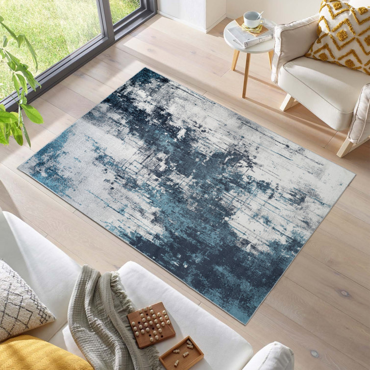 Machine Washable Liam Blue/Gray Rug