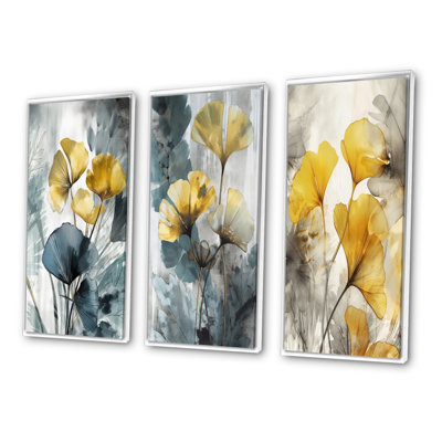 «Palm Tropical Ginkgo Artwork», 3 pièces