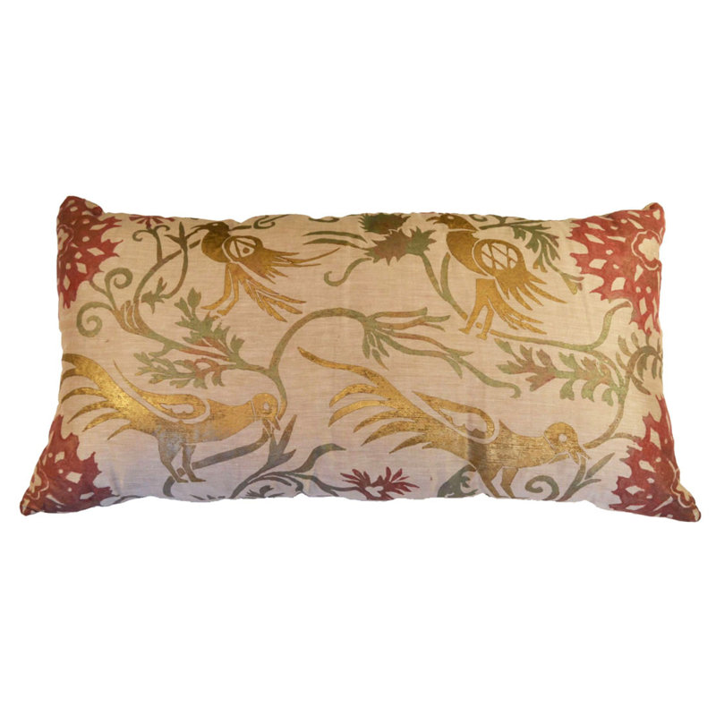 Chinese Flowers Linen Rectangular Pillow Cover