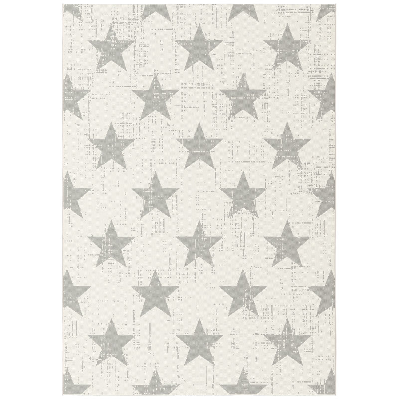 Ireles Flatweave Indoor/Outdoor White/Grey Rug, Rectangle 200 x 290cm