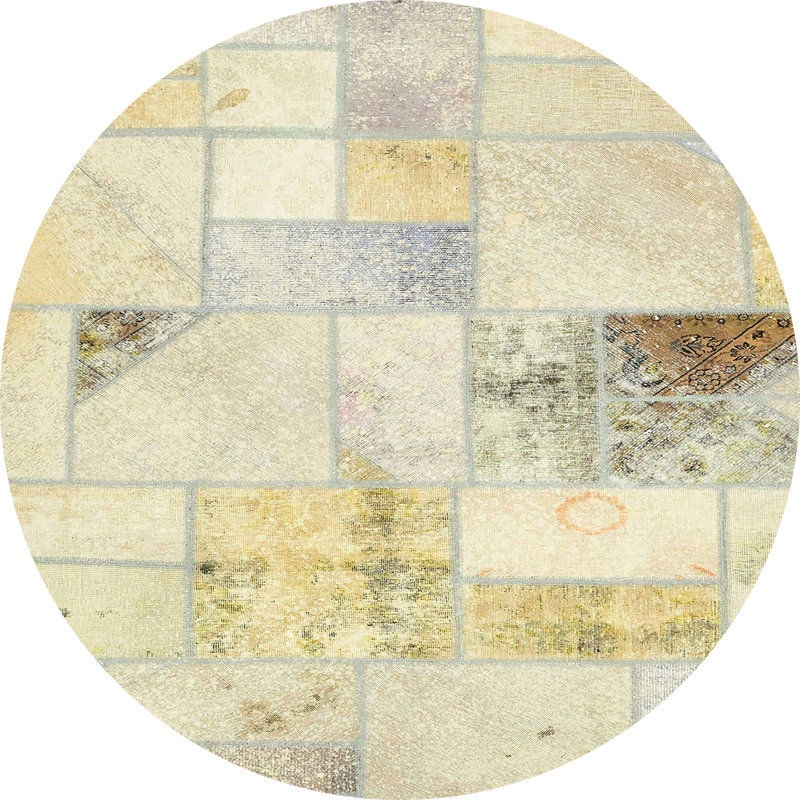 Tapis décoratif multicolore à motif abstrait, Rond 5 pi