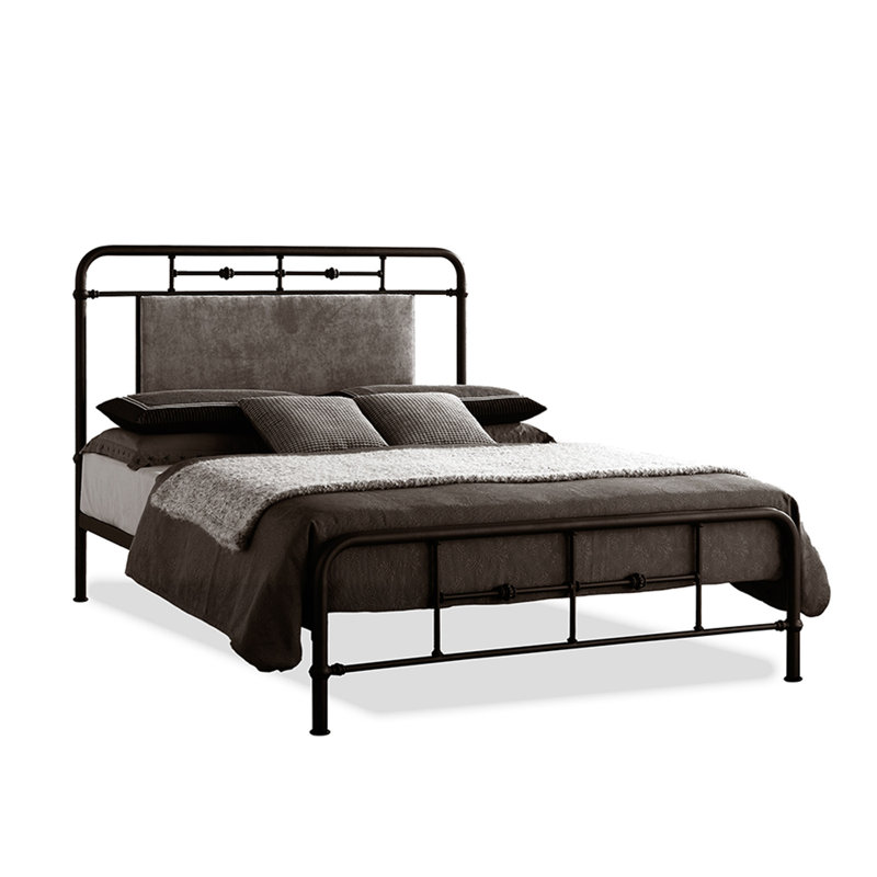 Lit plateforme en tissu d’ameublement Willena, Double