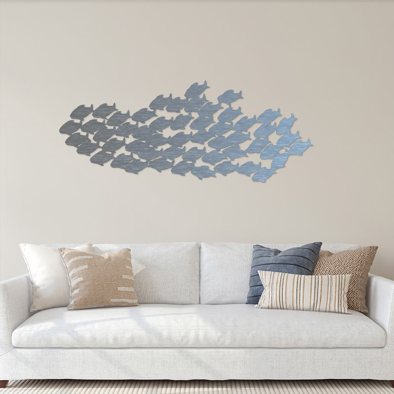Coastal Animals & Insects Wall Decor on Metal, 4.75" H x 12" W x 0.06" D, Silver