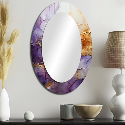 Miroir mural oval doré